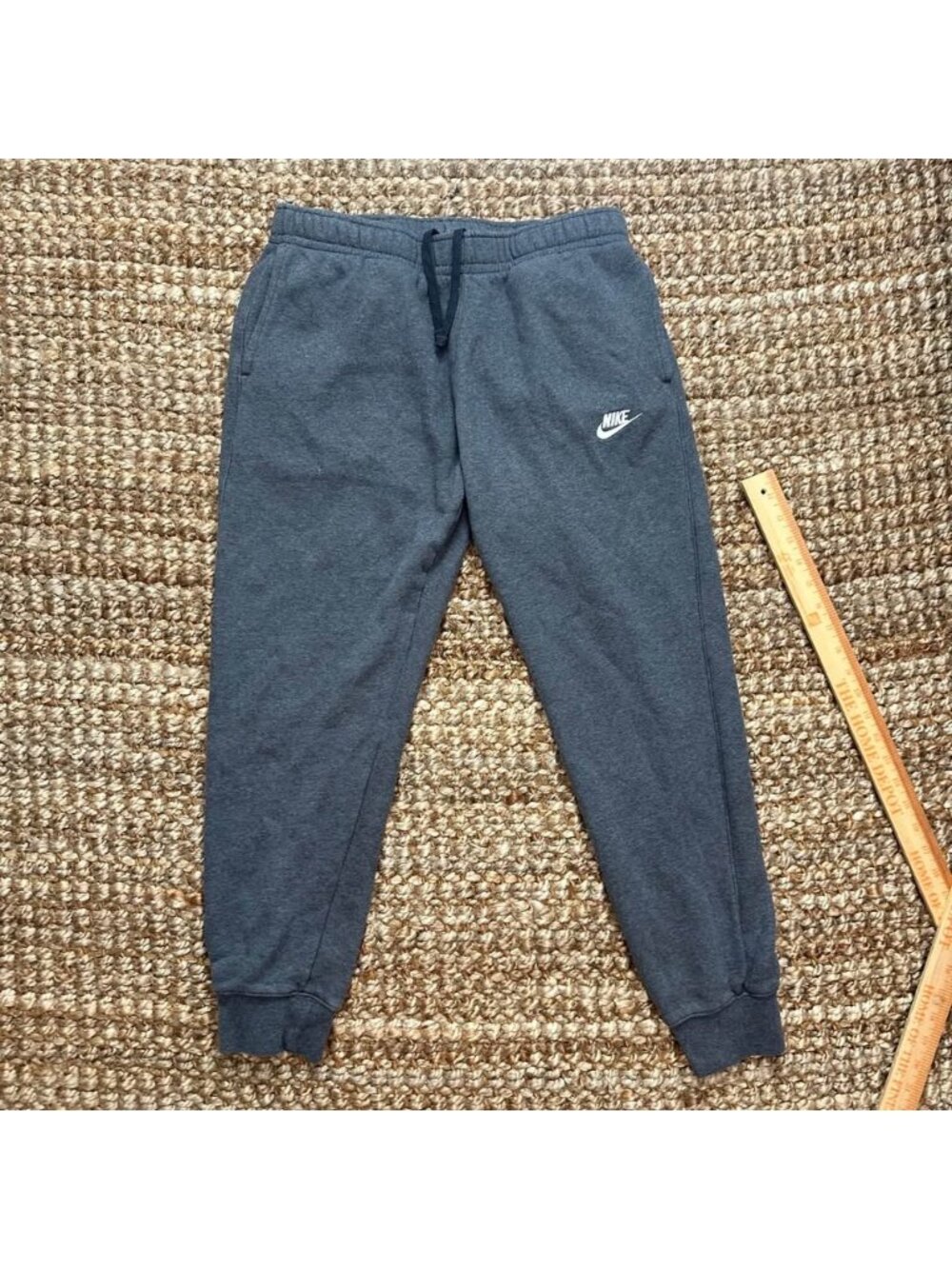 Nike Sweatpants Mens Charcoal Grey Fleece Athletic Joggers Medium